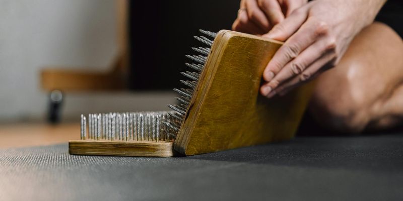 Close up of a yoga practitioner's hands
